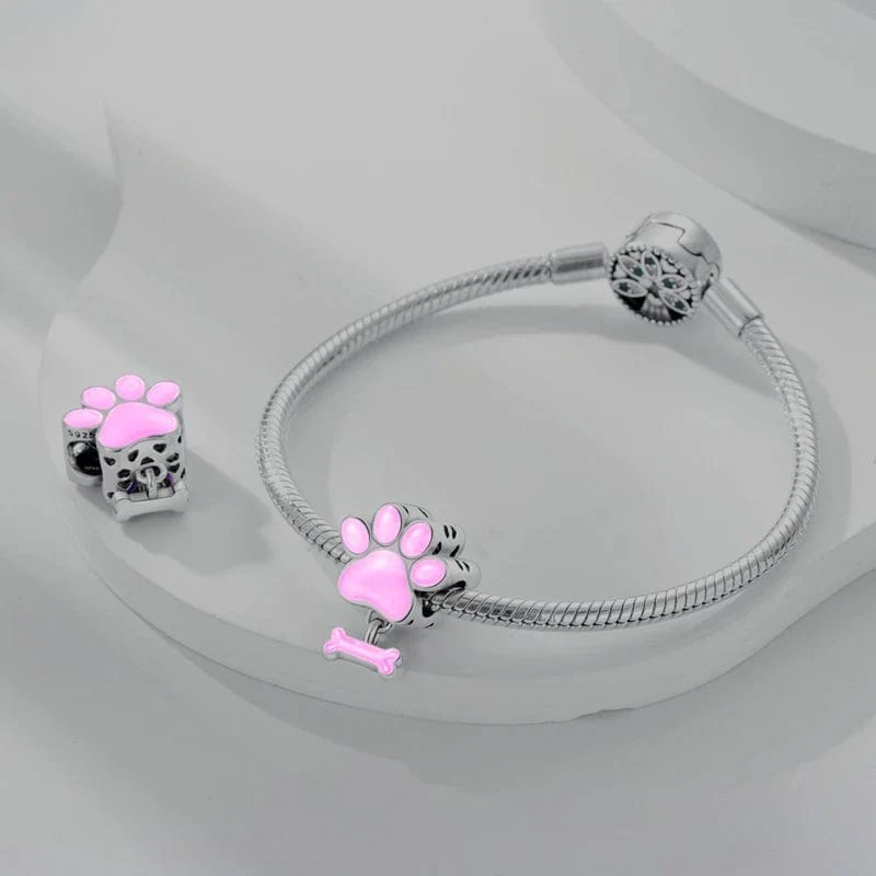Glow in the Dark Luminous Paw and Bone Charm