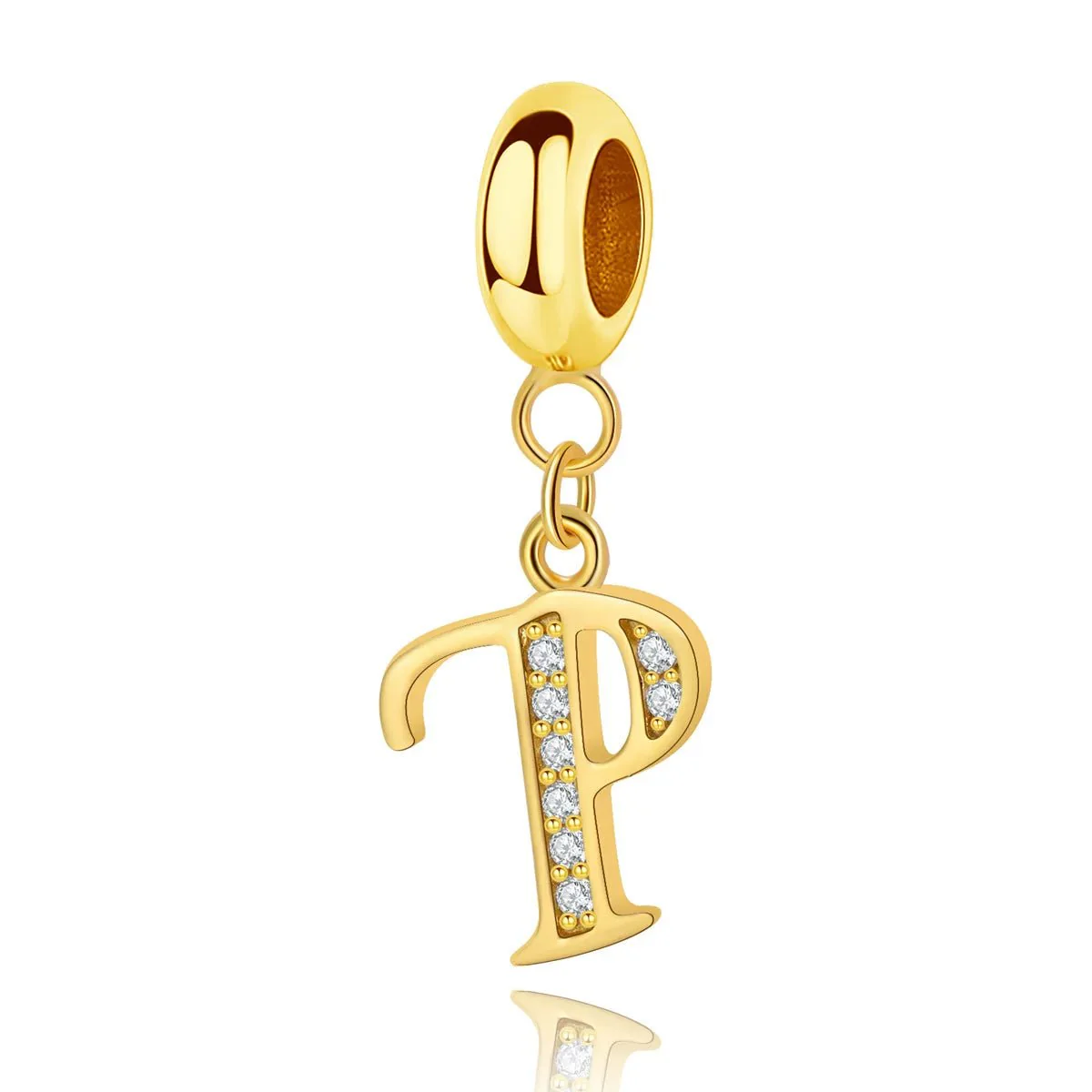 Gold Initial Letter A~Z Alphabet Dangle Charms