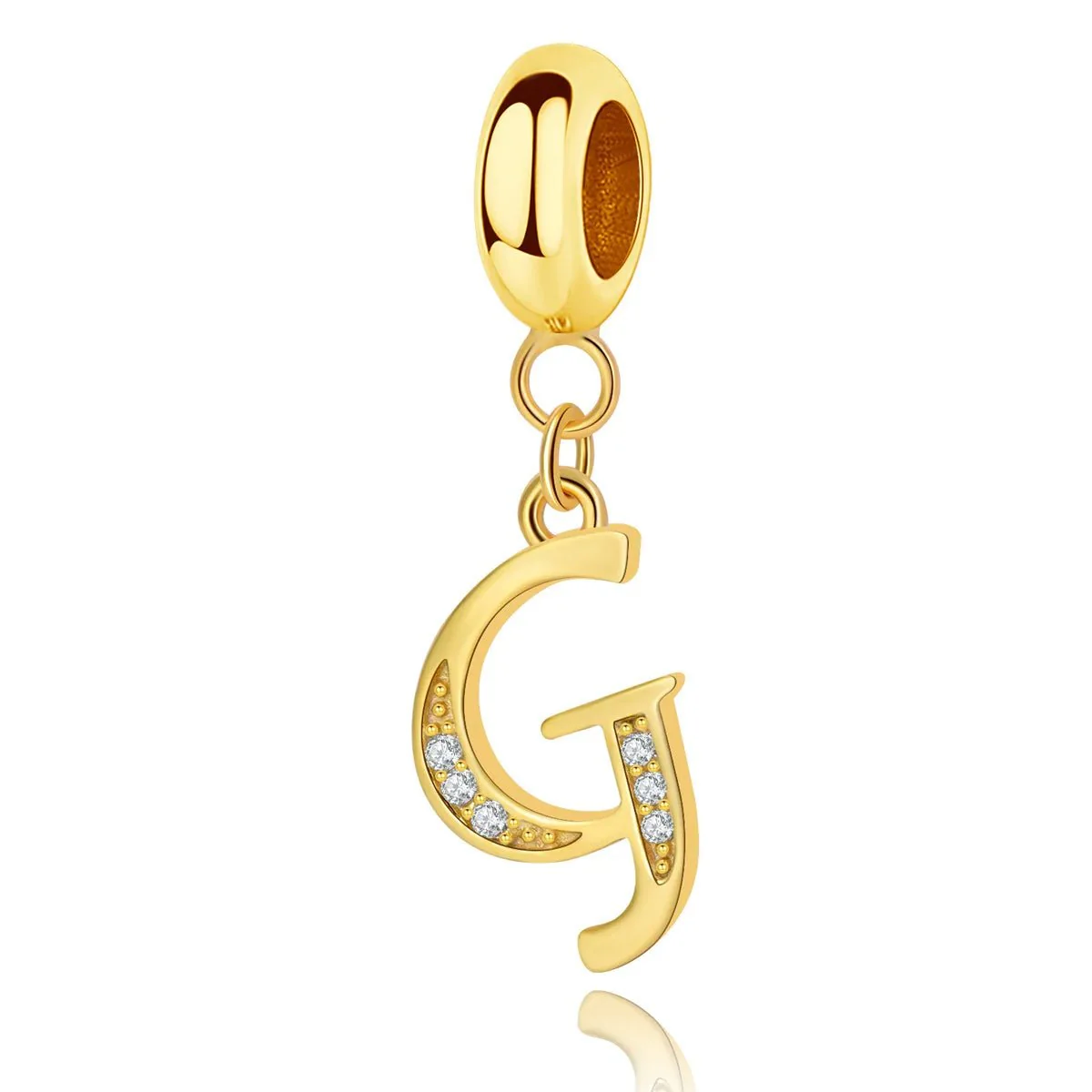 Gold Initial Letter A~Z Alphabet Dangle Charms