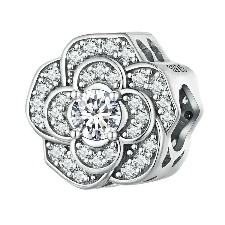 Radiant Bloom Sparkling Flower Charm