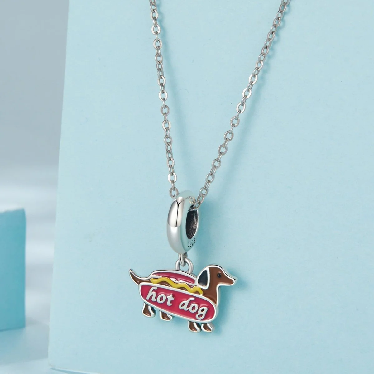 Hot Dog Dachshund Dangle Charm