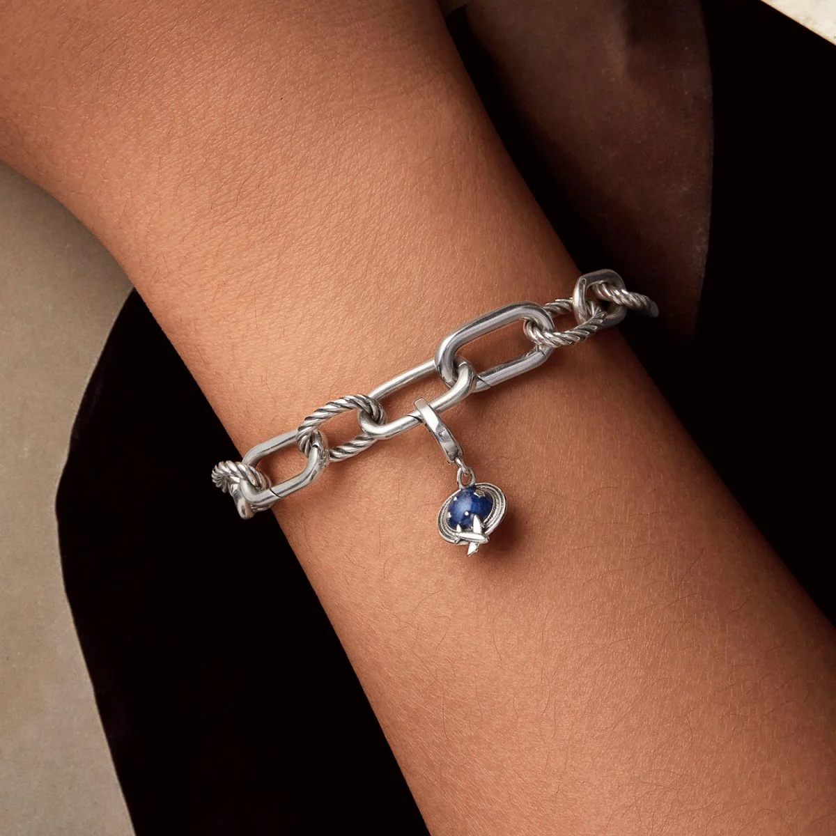 Planet & Airplane Dangle Charm