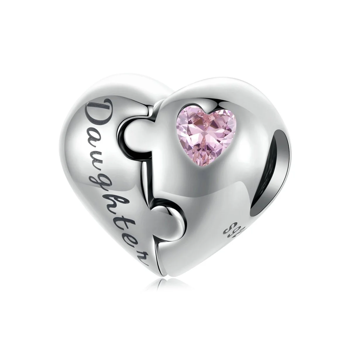 Mom & Daughter Puzzle Heart Charm