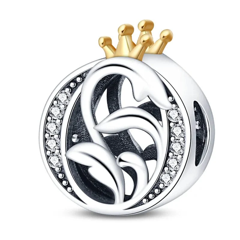 Crowned Royal Letter A~Z Alphabet Charm