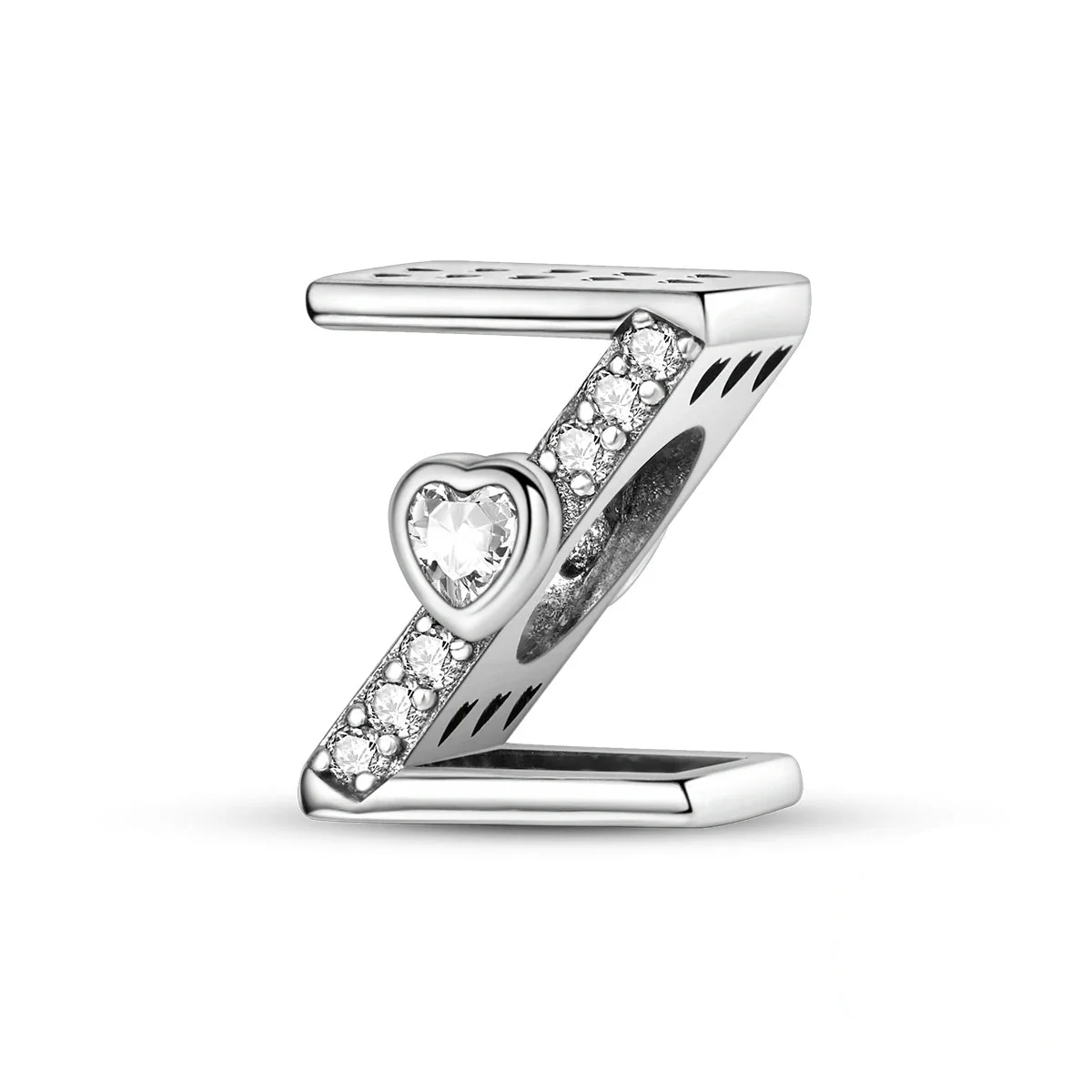 Sparkling Heart Letter A~Z Alphabet Charm