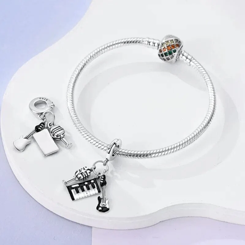 Rock & Roll Charm Set Mic, Guitar, and Piano