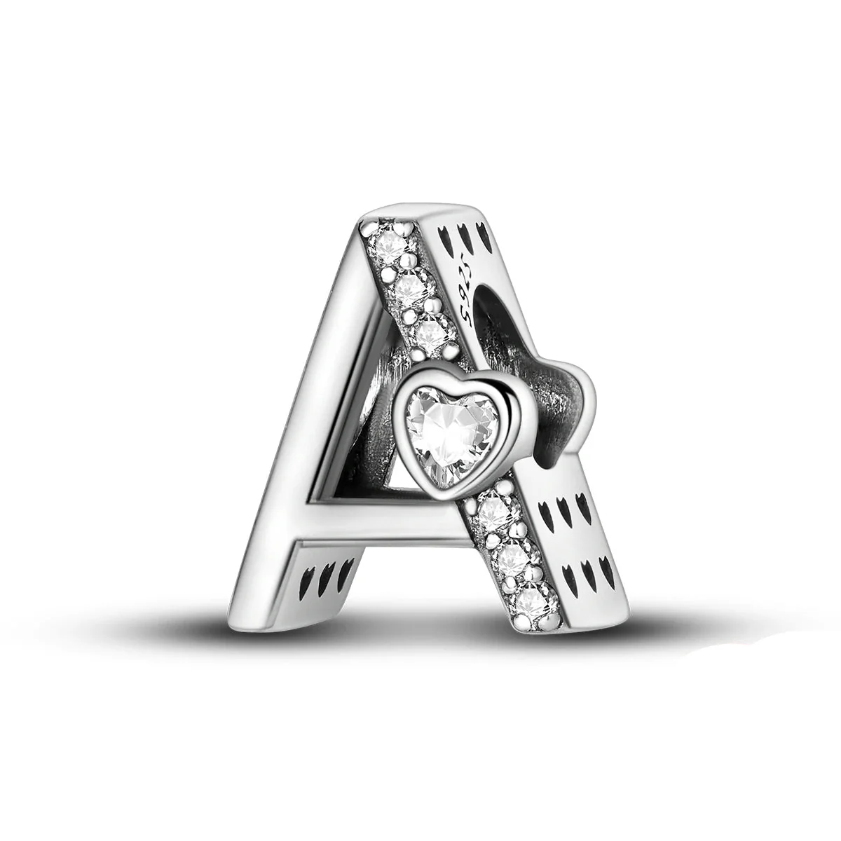 Sparkling Heart Letter A~Z Alphabet Charm