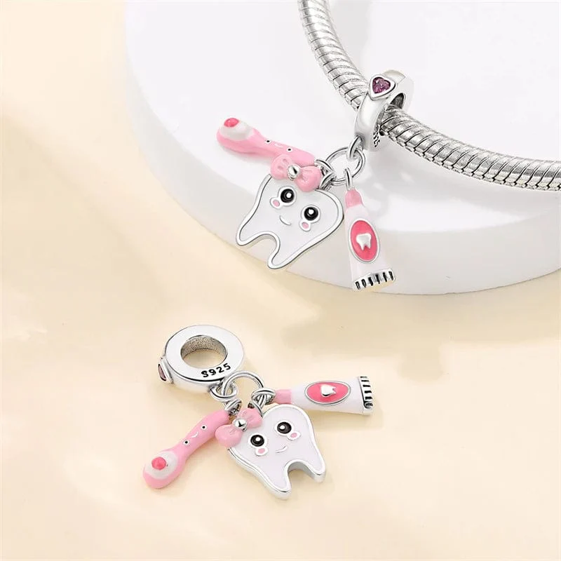 Dentist Tooth Fairy Triple Dangle Charm