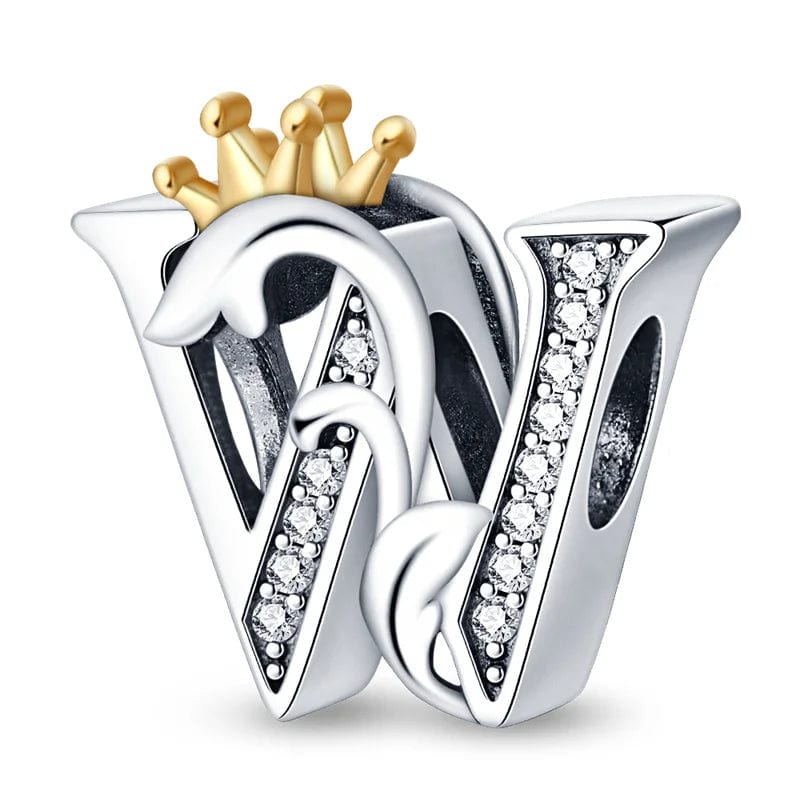 Crowned Royal Letter A~Z Alphabet Charm