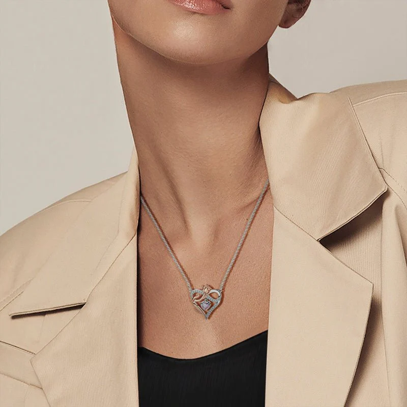 Rose & Heart Infinity Necklace