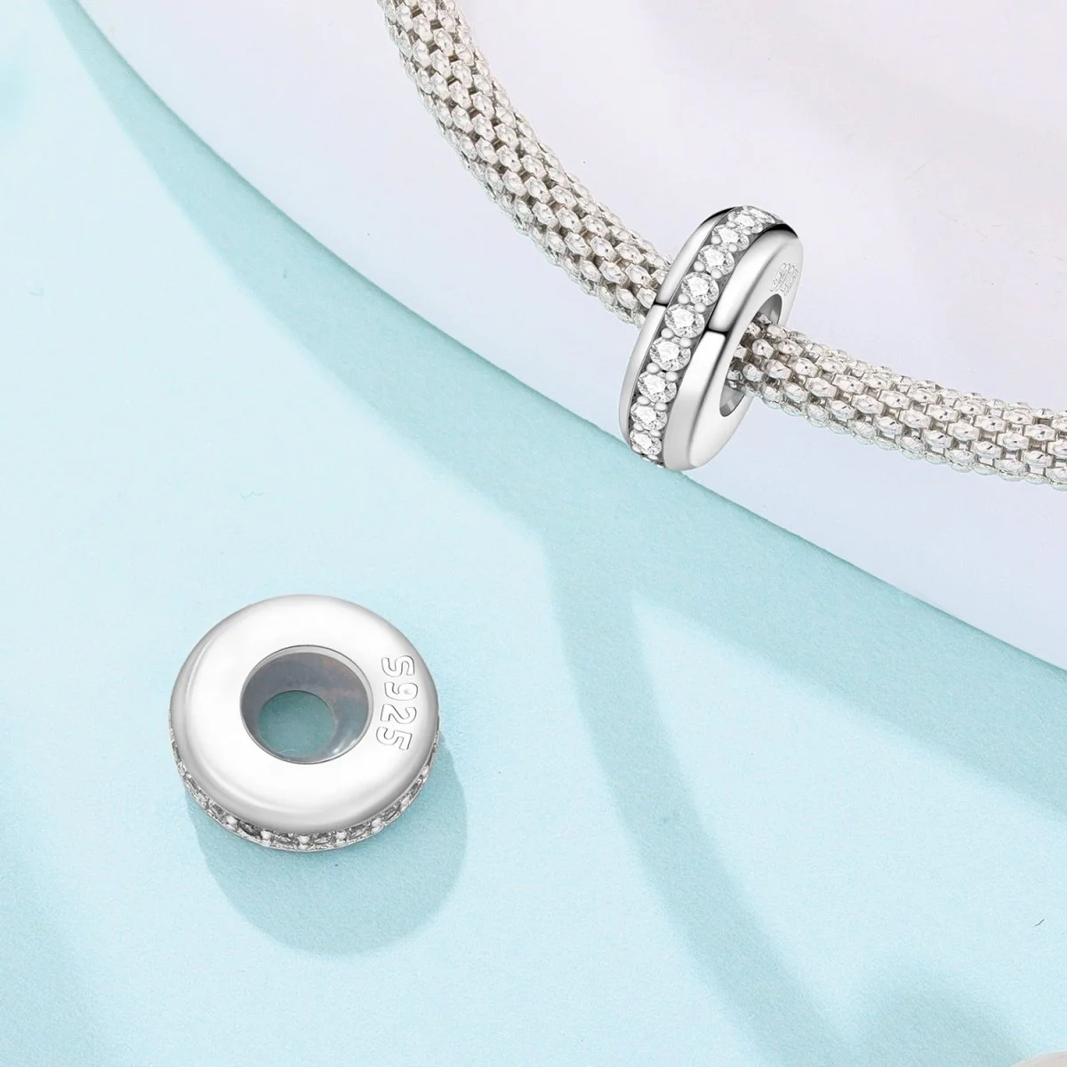 Clear Sparkling Row Clip Charm