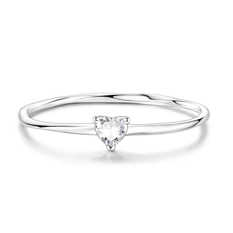Sparkling Heart Solitaire Ring