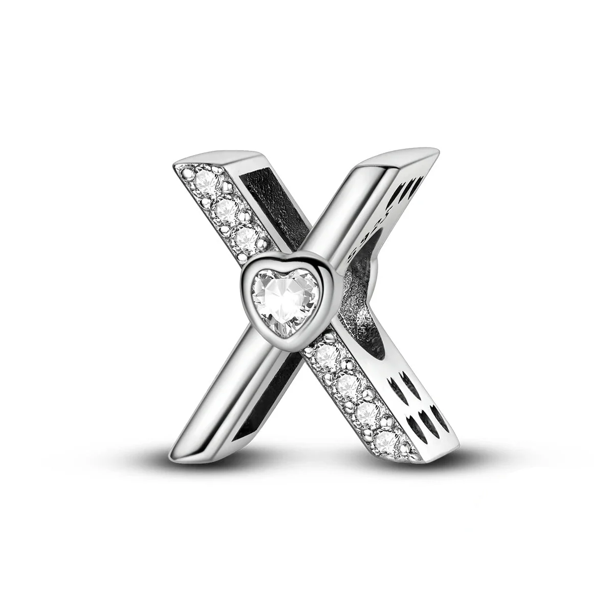 Sparkling Heart Letter A~Z Alphabet Charm