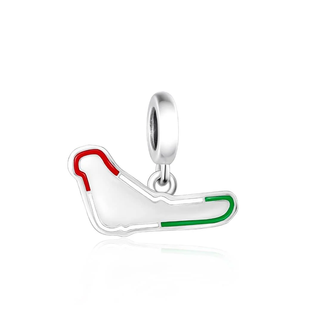 Monza Race Track with Italian Flag Colors Dangle Charm