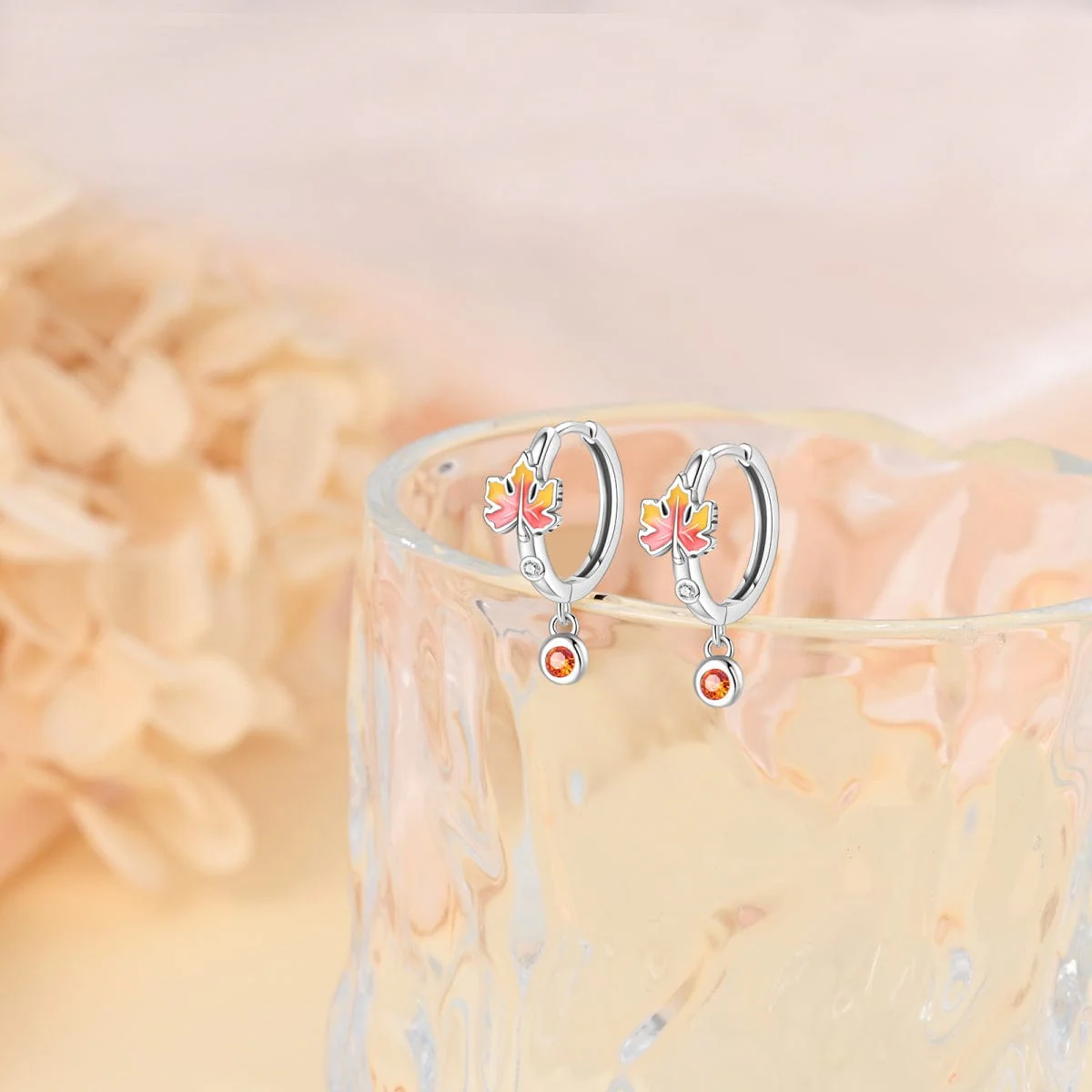 Autumn Glow Maple Leaf Earrings