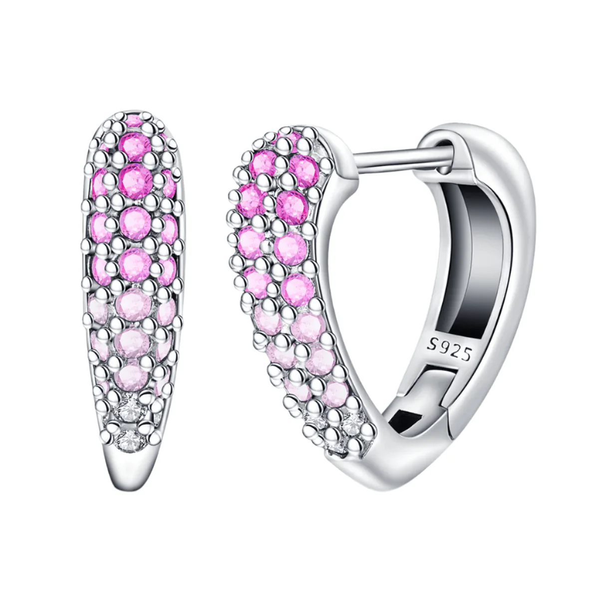 Pink Pavé Crystal Hoop Earrings