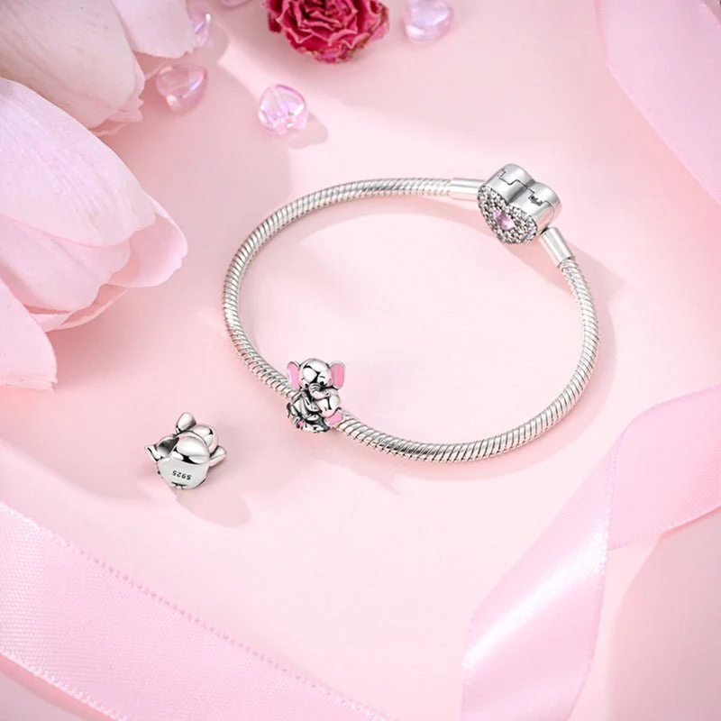 Mother & Baby Elephant Hug Charm