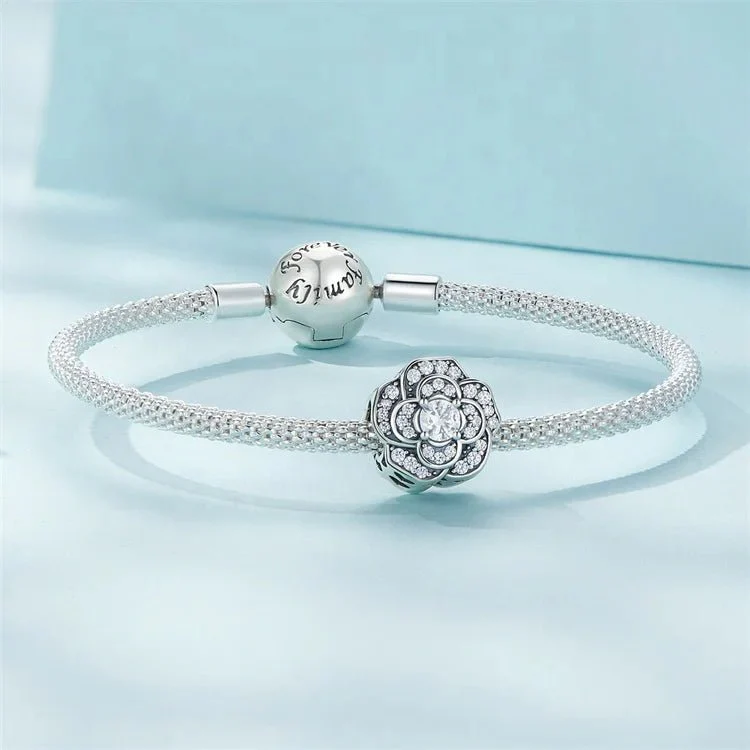 Radiant Bloom Sparkling Flower Charm