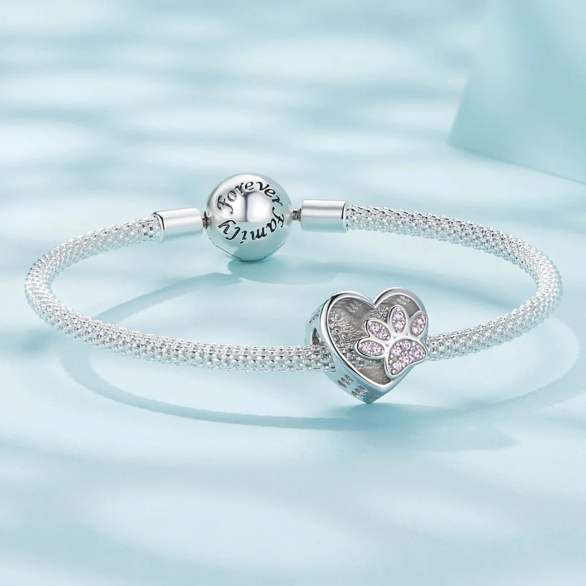 Personalized Paw Print Engraved Heart Charm