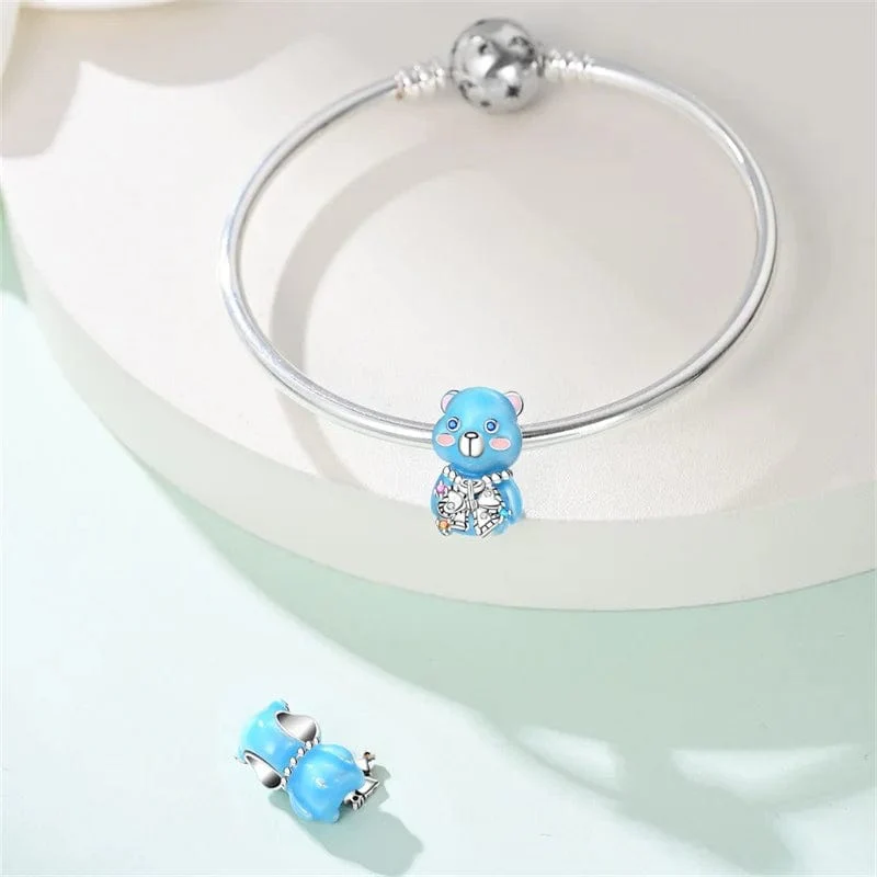 Blue Teddy Bear Charm