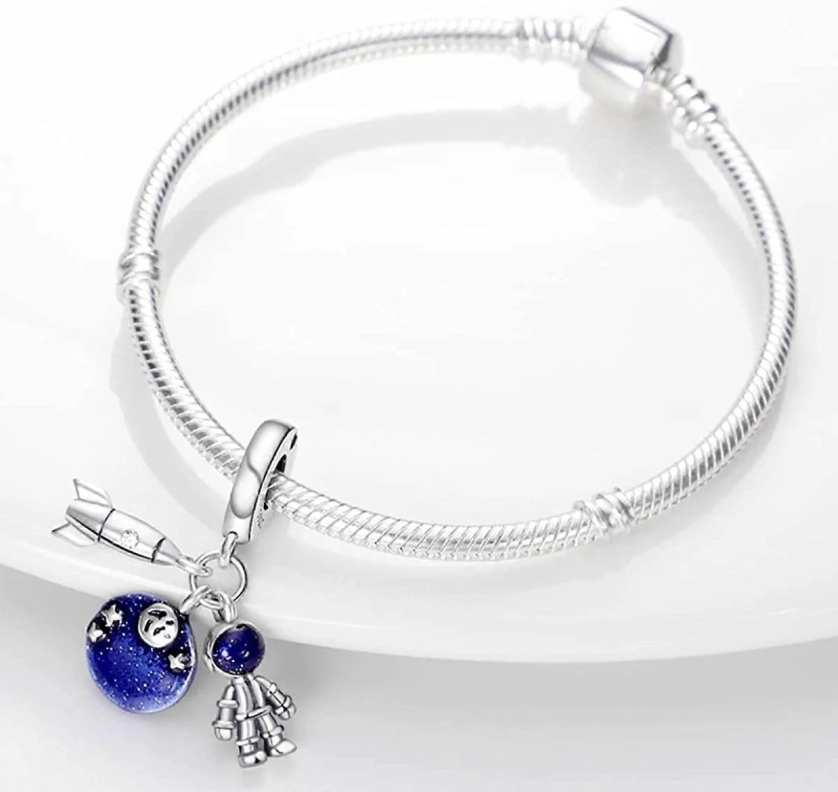 Galactic Rocket, Planet, and Astronaut Charm