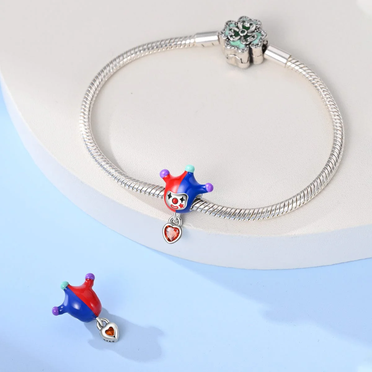 Jester Clown Heart Charm