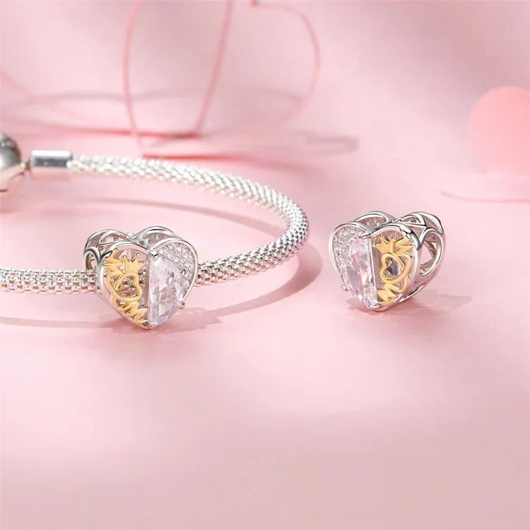 Regal Heart with Mom Crown Charm