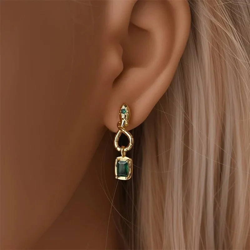 Gold Knot Drop Earrings