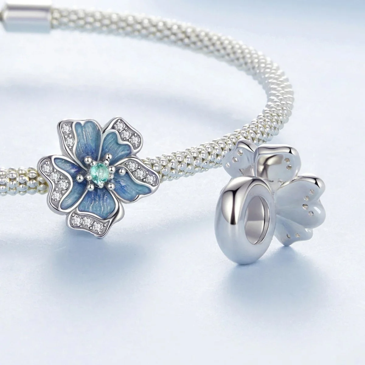 Blue Pansy Flower Charm