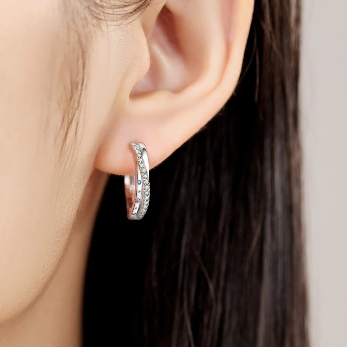 Stellar Sparkle Crossover Hoops