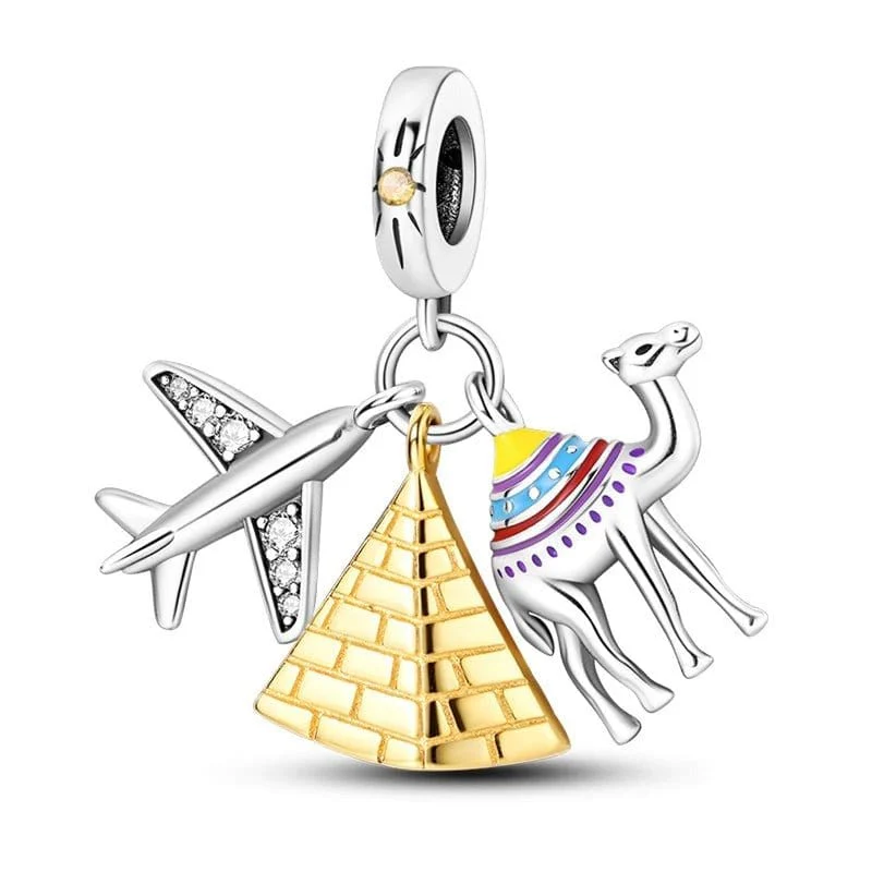 Egypt Pyramid Camel Travel Dangle Charm