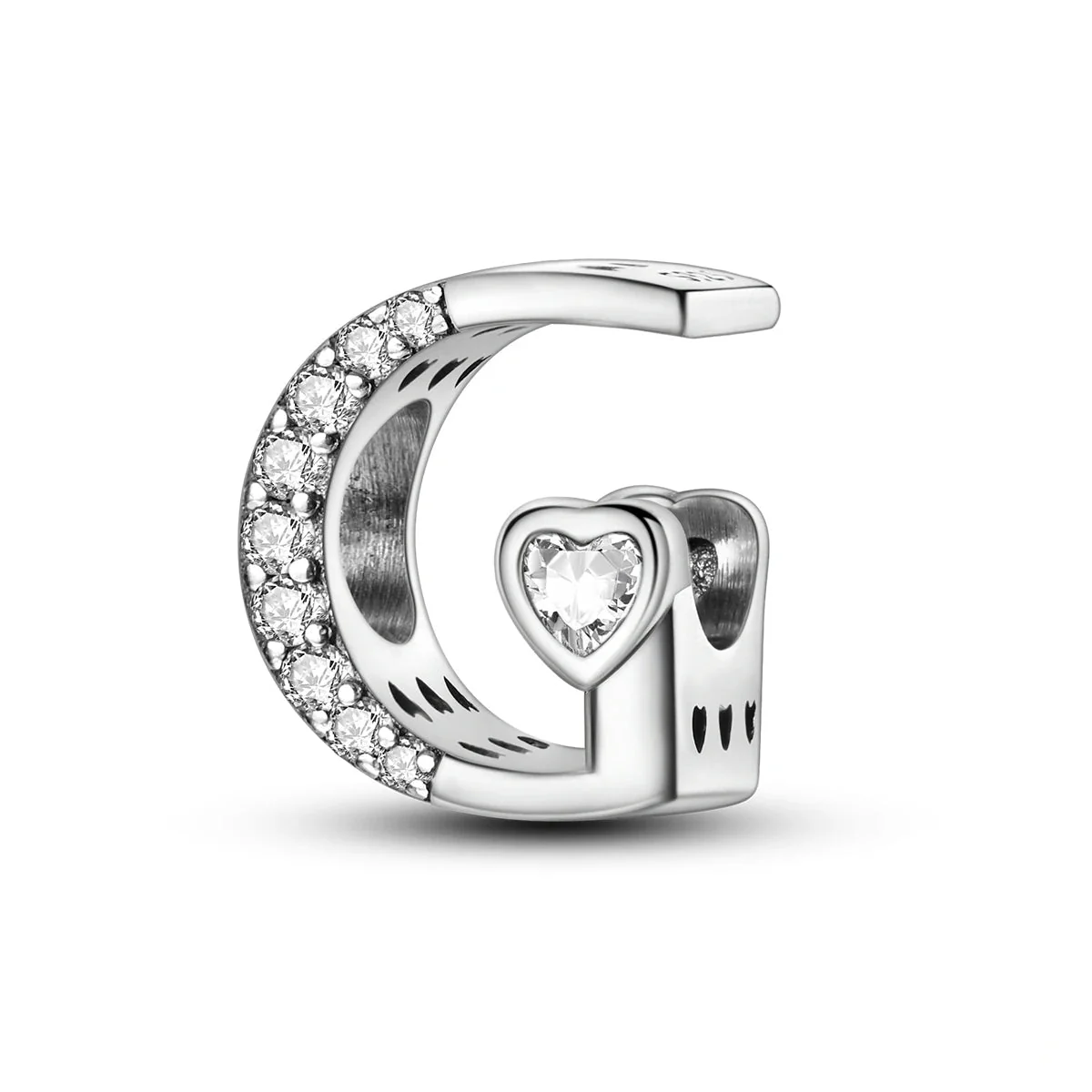 Sparkling Heart Letter A~Z Alphabet Charm
