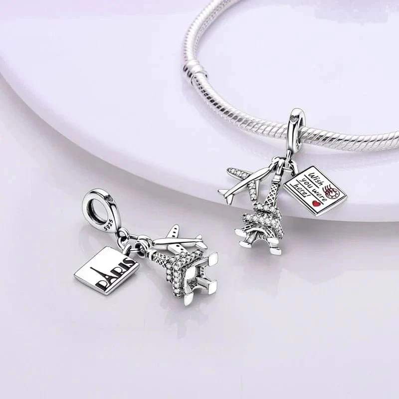 Travel to Paris Eiffel Tower Love Dangle Charm