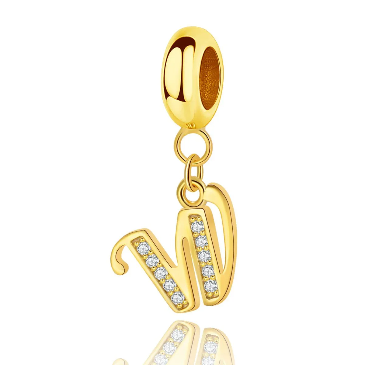 Gold Initial Letter A~Z Alphabet Dangle Charms