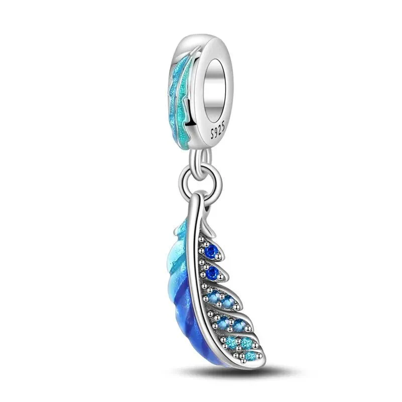 Floating Curved Feather Dangle Charm