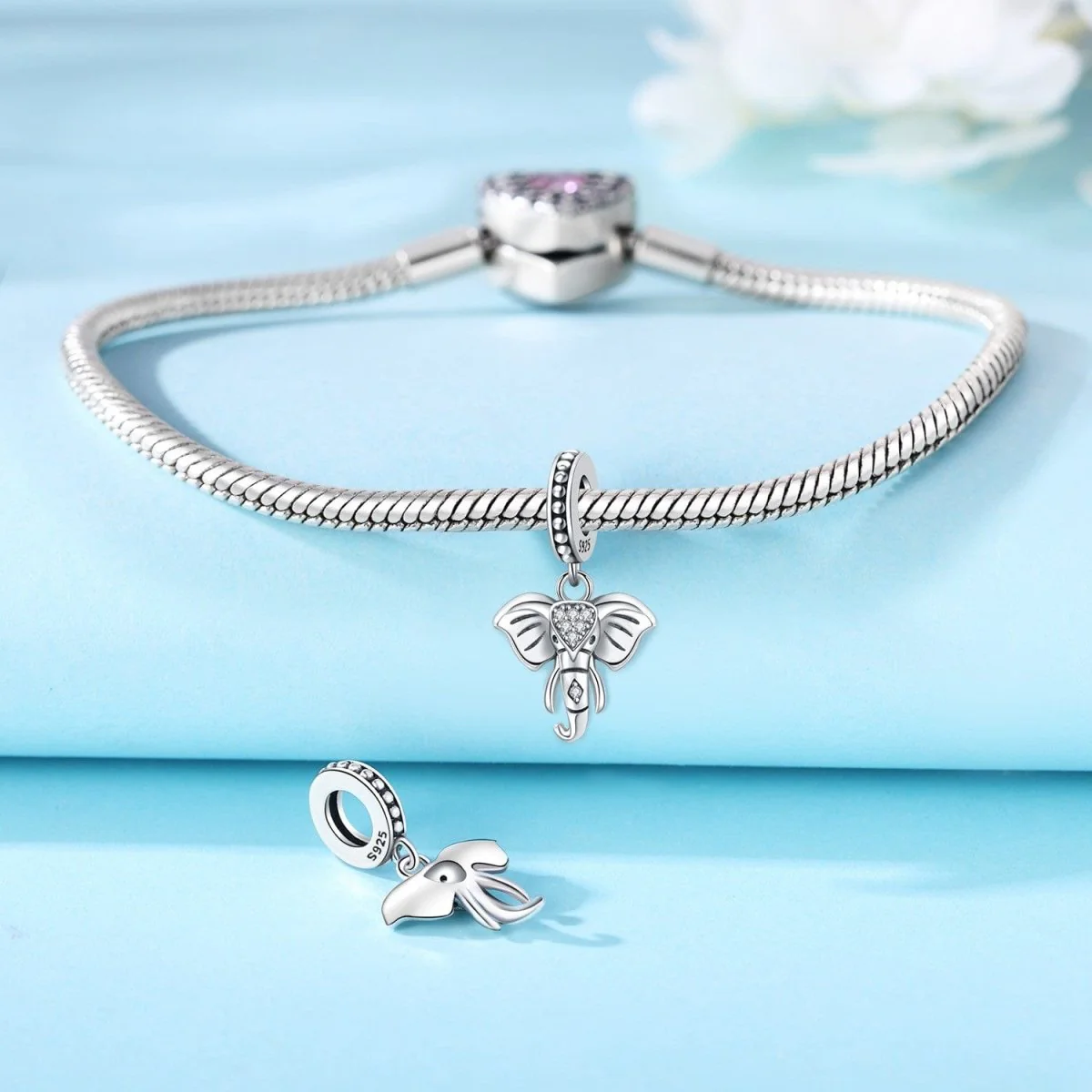 Sparkling Elephant Dangle Charm