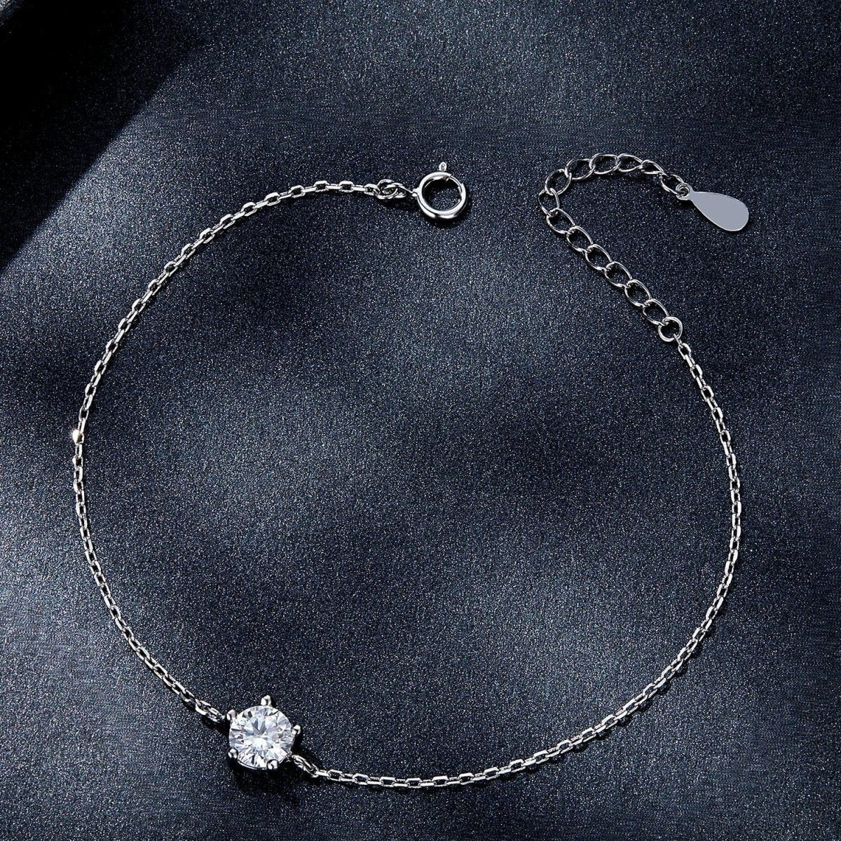 Pangama Solitaire Sterling Silver Moissanite Bracelet