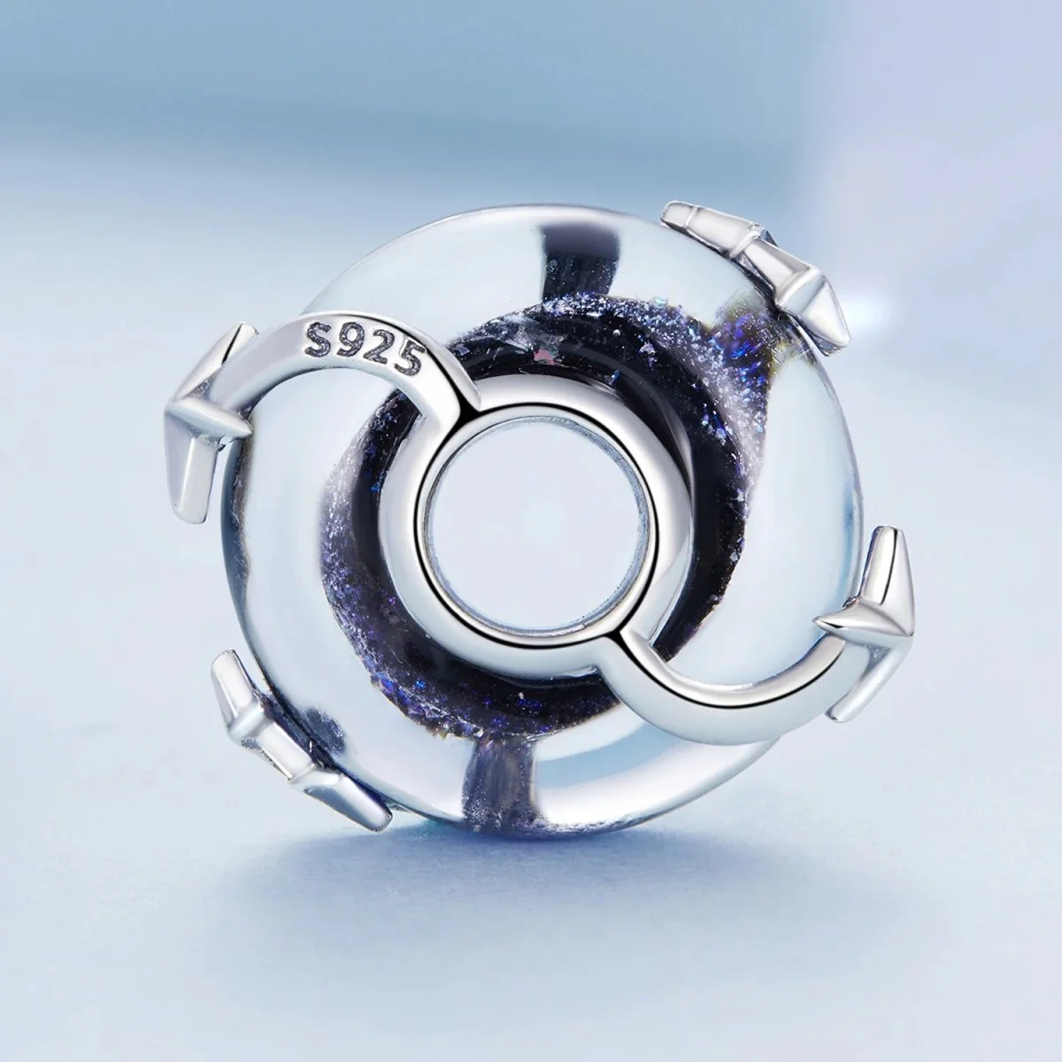Galaxy Blue & Star Murano Charm