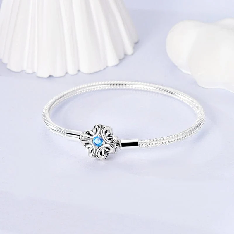 Floral Blue Gem Elegance Bracelet
