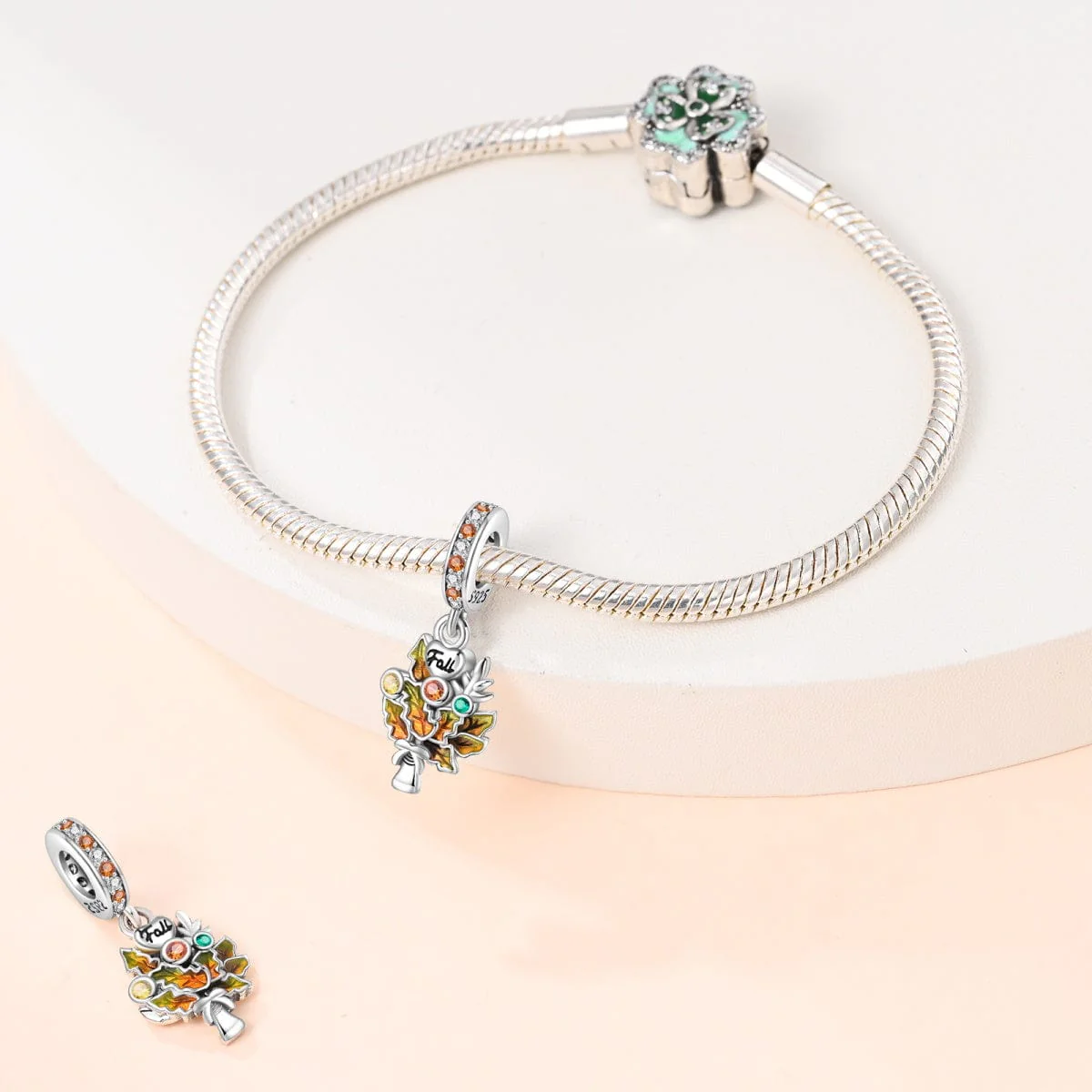 Autumn Fall Maple Leaf Dangle Charm