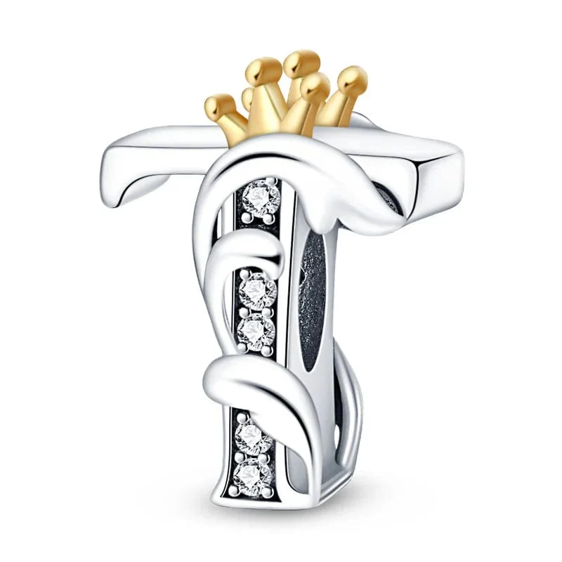 Crowned Royal Letter A~Z Alphabet Charm