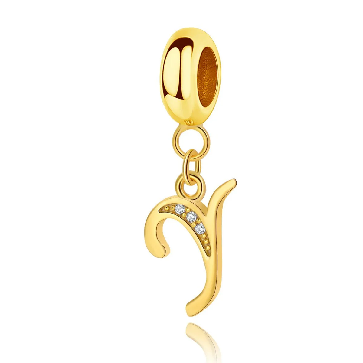 Gold Initial Letter A~Z Alphabet Dangle Charms