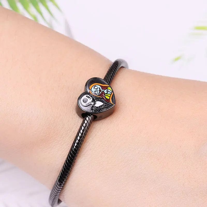 The Nightmare Before Christmas Jack and Sally Love Heart Charm
