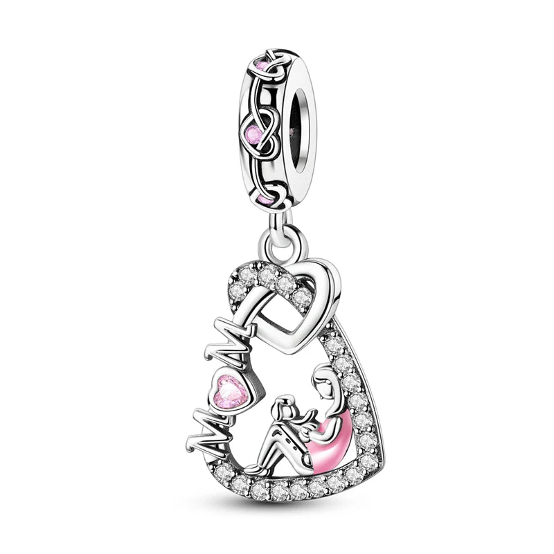 Mom Love Heart Dangle Charm