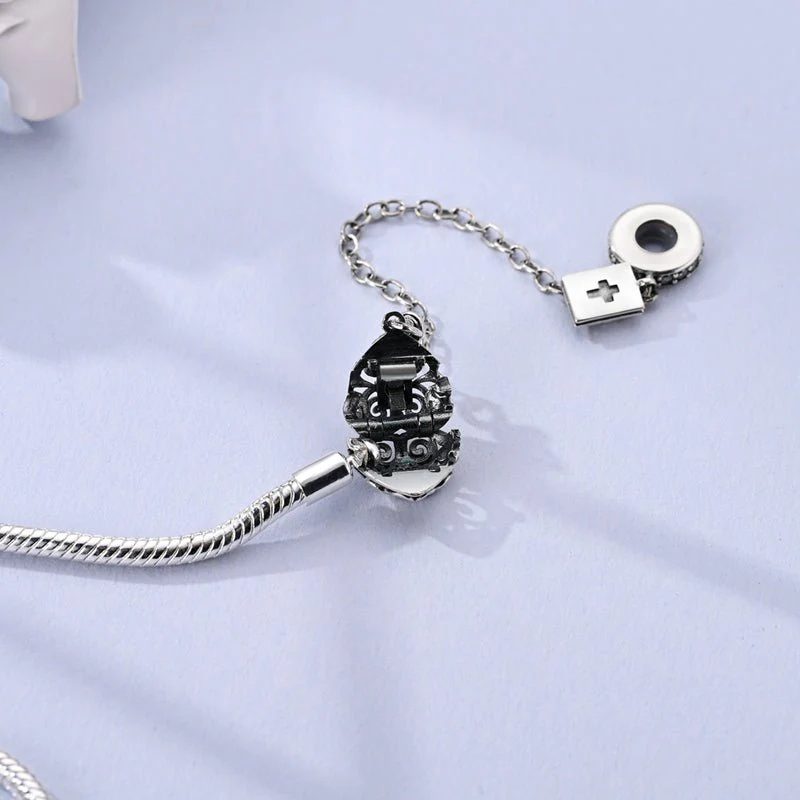 Heart & Cross Charm Bracelet with Bible Safety Chain