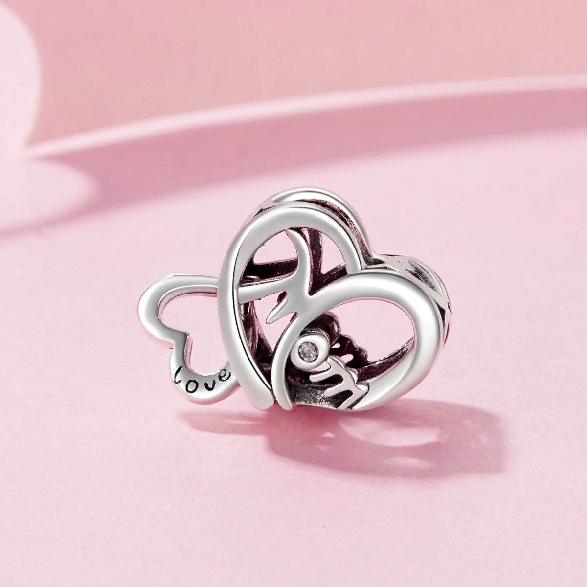 Love You Mom Infinity Heart Charm