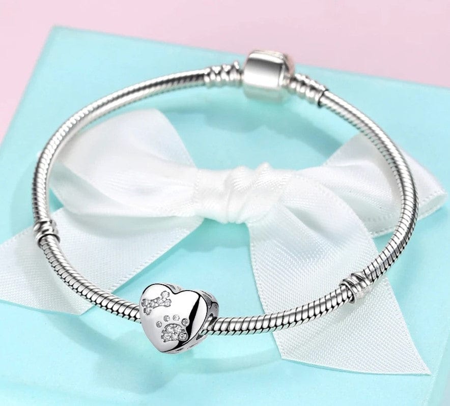 Personalized Pet Photo & Paw Print Heart Charm