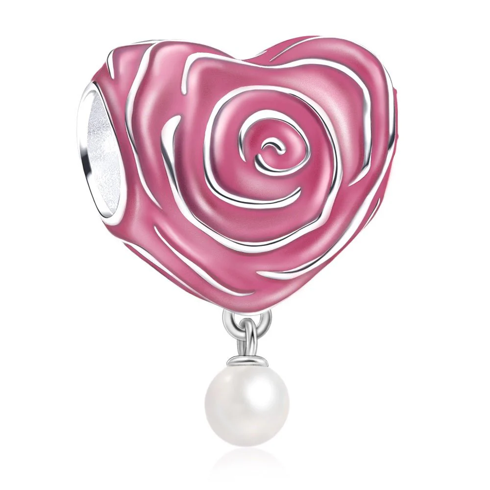 Pink Rose in Bloom Charm