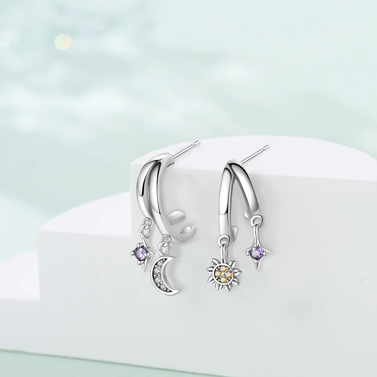 Sun & Moon Hoop Earrings