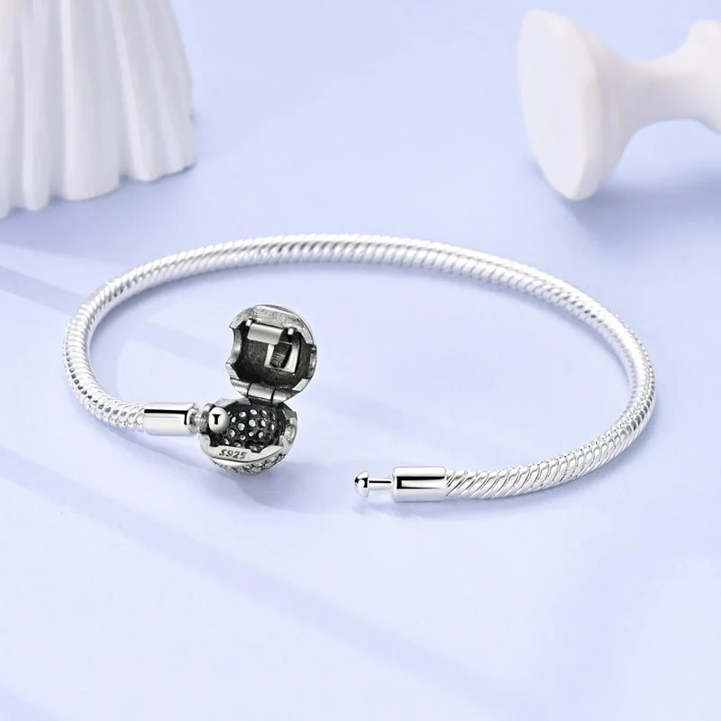 Sparkling Pink Heart Charm Bracelet